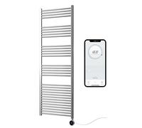 Greened House Chrome Electric WiFi Heated Towel Rail 600mm W x 1600mm H