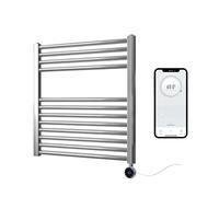 Greened House Chrome Electric WiFi Heated Towel Rail 600mm W x 600mm H | Smart WiFi Controlled, Flat Design, 7 Day Programming, App Compatibility
