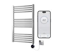 Greened House Chrome Electric WiFi Heated Towel Rail 600mm W x 800mm H
