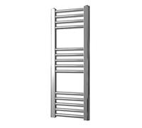 Greened House Chrome Heated Towel Rail 300mm W x 800mm H | Flat,Central Heating, Towel Radiator, Straight, Bathroom