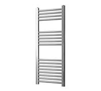 Greened House Chrome Heated Towel Rail 400mm W x 1000mm H | Flat, Central Heating, Towel Radiator, Straight, Bathroom