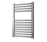 Greened House Chrome Heated Towel Rail 400mm W x 600mm H | Flat, Central Heating, Towel Radiator, Straight, Bathroom