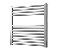 Greened House Chrome Heated Towel Rail 600mm W x 600mm H | Flat, Central Heating, Towel Radiator, Straight, Bathroom