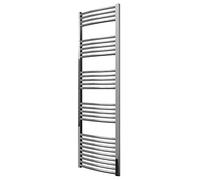 Greened House Chrome Heated Towel Rail Curved 500mm W x 1600mm H | Central Heating, Towel Radiator, Bathroom