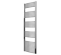 Greened House Chrome Heated Towel Rail Curved 600mm W x 1800mm H