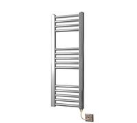 Greened House Chrome Straight Electric Towel Rail 300mm wide x 800mm high
