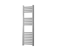Greened House Chrome Straight Heated Towel Rail 300mm wide x 1000mm high Flat Central Heating Towel Radiator