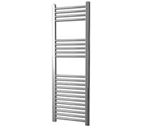 Greened House Chrome Straight Heated Towel Rail 400mm wide x 1200mm high Flat Central Heating Towel Radiator
