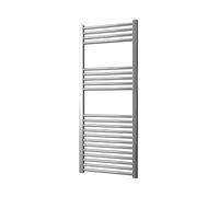 Greened House Chrome Straight Heated Towel Rail 500mm wide x 1200mm high Flat Central Heating Bathroom Towel Radiator