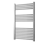 Greened House Chrome Straight Heated Towel Rail 600mm wide x 1000mm high Flat Central Heating Towel Radiator