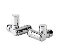 Greened House Denver Dual Fual On/Off Corner Towel Rail Valve with Lockshield Electric and Central Heating Valve