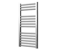 Greened House Extra High Heat Output Chrome Central Heating Flat Towel Rail 400 x 800mm Bathroom Radiator Heater Up To 26% more heat output
