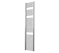 Greened House Extra High Heat Output Chrome Central Heating Flat Towel Rail 400mm Wide x 1800mm High Bathroom Radiator Heater Up To 26% more heat output