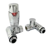 Greened House Lincoln Dual Fuel Thermostatic Angled TRV Towel Rail Valve
