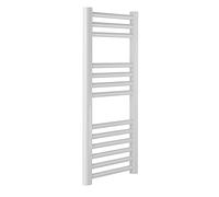Greened House Milano WHITE Straight Heated Towel Rail Central Heating Towel Radiator (400 x 800 Straight)