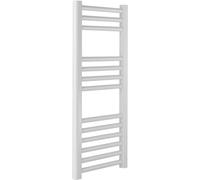 Greened House Milano WHITE Straight Heated Towel Rail W300mm x H800mm Flat Central Heating Towel Radiator