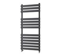 Greened House Milna Oval Tube Heated Towel Rail 500mm Wide 1200mm High Central Heating available in White & Anthracite (Anthracite)