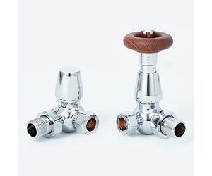 Greened House Oxford Chrome Traditional Corner Thermostatic Radiator Valve TRV Column Radiator