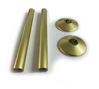 Greened House Radiator Pipe Covers SnapFit 2 Pack 200mm Long 15mm Pipe Central Heating Clip On Covers Snappit (Brushed Brass)