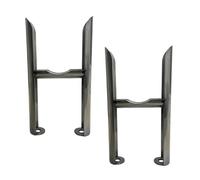 Greened House Raw Metal Freestanding 2 Column Traditional Radiator Feet | For Central Heating & Electric Radiators, Radiator Support, Pair, Floor Standing