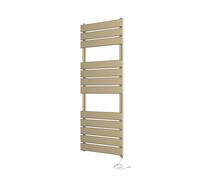 Greened House Richmond Electric Heated Towel Rail Brushed Brass Flat Panel Bathroom Radiator (400mm W x 1200mm H)