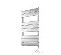 Greened House Richmond Electric Heated Towel Rail Chrome Flat Panel Bathroom Radiator (400mm W x 800mm H)