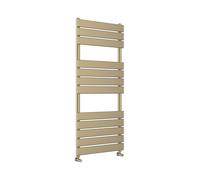 Greened House Richmond Heated Towel Rail Brushed Brass 500mm W x 1200mm H | Flat Panel, Bathroom Towel Radiator, Central Heating, Wall Mounted