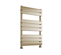 Greened House Richmond Heated Towel Rail Brushed Brass 500mm W x 800mm H | Flat Panel, Bathroom Towel Radiator, Central Heating, Wall Mounted