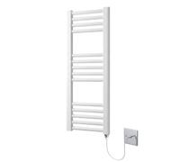 Greened House White Electric Heated Towel Rail Straight 300mm W x 800mm H