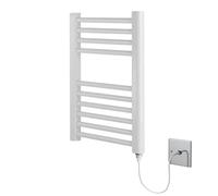Greened House White Electric Heated Towel Rail Straight 400mm W x 600mm H