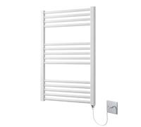 Greened House White Electric Heated Towel Rail Straight 500mm W x 800mm H