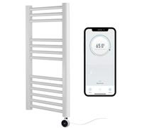 Greened House White Electric WiFi Heated Towel Rail 400mm W x 800mm H