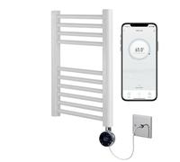 Greened House White Electric WiFi Heated Towel Rail 500mm W x 600mm H