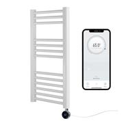 Greened House White Electric WiFi Heated Towel Rail 500mm W x 800mm H