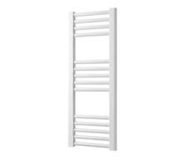 Greened House White Milano Heated Towel Rail Straight 300mm W x 800mm H | Flat, Central Heating, Towel Radiator, Bathroom