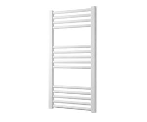 Greened House White Milano Heated Towel Rail Straight 400mm W x 800mm H | Flat, Central Heating, Towel Radiator, Bathroom