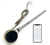 Greened House WiFi Electric Smart Heating Element for Towel Rails and Radiators with LED touchscreen Thermostat/Timer Energy Efficient (300w, Brushed Brass)