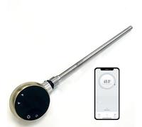 Greened House Wifi Electric Smart Heating Element for Towel Rails and Radiators with LED touchscreen Thermostat/Timer Energy Efficient (EU) (Brushed Brass, 300w)