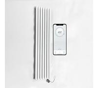 Greened House WiFi Smart Electric Radiator Oval Tube Single Panel Vertical Tall Column Radiator 7 Day Programmable Timer App Compatibility (White, 1800 x 420)
