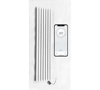 Greened House WiFi Smart Electric Radiator Oval Tube Single Panel Vertical Tall Column Radiator 7 Day Programmable Timer App Compatibility (White, 1800 x 480)