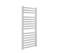 Greenedhouse Milano WHITE Curved Heated Towel Rail W500mm x H800mm Curved Central Heating Wall Mounted Towel Radiator