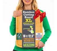 GREENER CHEF 18 Inch Extra Large Bamboo Cutting Board with Lifetime Replacements - Organic Wooden Butcher Block, XL Chopping Board for Kitchen, Meat, Vegetables, and Food Prep