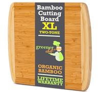 Extra Large Organic Bamboo Chopping Board for Kitchen - Best Wooden Cutting Boards with Juice Groove for Carving Meat, Wood Butcher Block for Vegetables and Serving Tray for Cheese