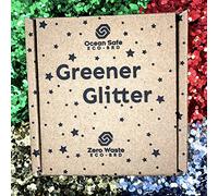 Greener Glitter 100% Plant not Plastic, No Guilt Biodegradable and Fully Compostable, Eco, Ocean Safe, Zero-Waste, Multi Pack (Chunky Grain) - Red, Green, Gold and Silver (40g Total)