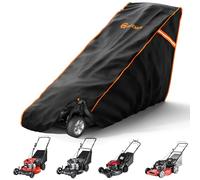 GREENER Lawn Mower Cover- Heavy Duty 600D Polyester Oxford Waterproof, Waterproof Lawn Mower Covers for Outdoor, Universal with Storage Bag for Greenworks, EGO and More, 89.7''L*25''W*38.10''H Black