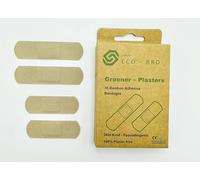 Greener Plasters 100% Plastic Free - Bamboo Hypoallergenic Latex Free Medical Plasters - Mixed Box of 30-20 x 72x19mm & 10 x 56x19mm - Zero Waste and Ocean Safe