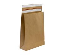 Greener Route™ Strong Paper Mailing Bags with Gusset, 2 Peal and Seal Strips, Returnable, Plastic Free, Eco-Friendly, 100% Recyclable, FSC Certified, Sturdy 120gsm (20, 450x350x80mm + 100mm)