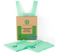 GREENER WALKER Compostable Caddy Liners with Tie Handle,6L-150 Bags Biodegradable Bin Liners Kitchen Food Waste Bags with Europe EN13432 & ASTM D6400 Certified
