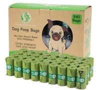 GREENER WALKER Poo Bags for Dog Waste, 540 Extra Thick Strong 100% Lea