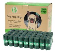 GREENER WALKER Poo Bags for Dog Waste, 540 Poop Bags,Extra Thick Strong 100% Leak Proof Biodegradable Dog Poo Bags (Deep Green)
